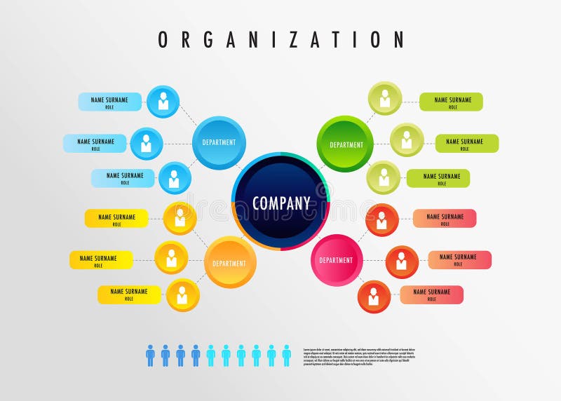 Colorful Organization Chart for Business Template Stock Illustration ...