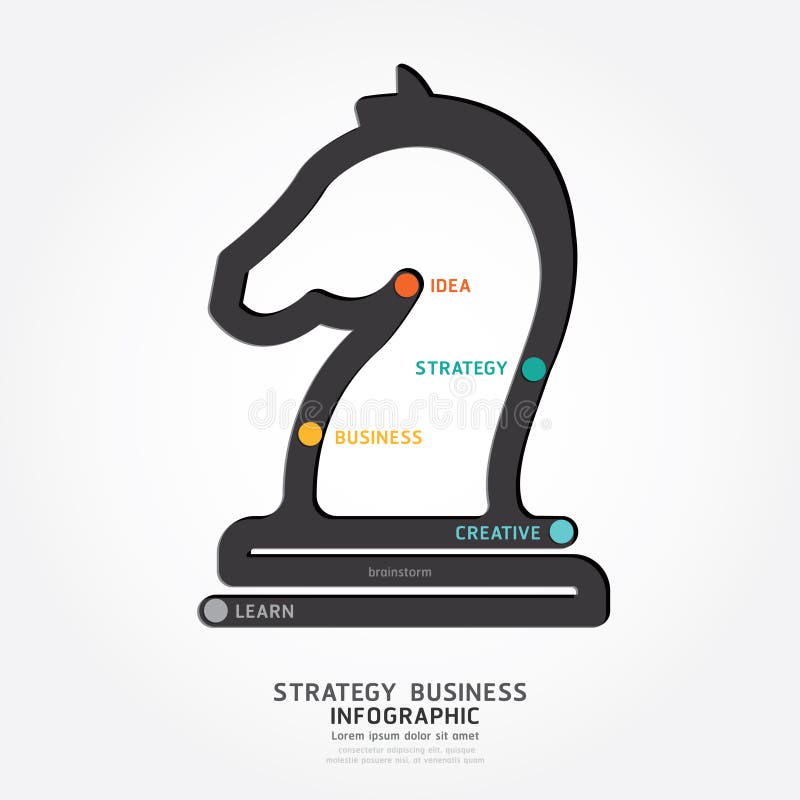 Infographic business strategy line concept template design. royalty free illustration