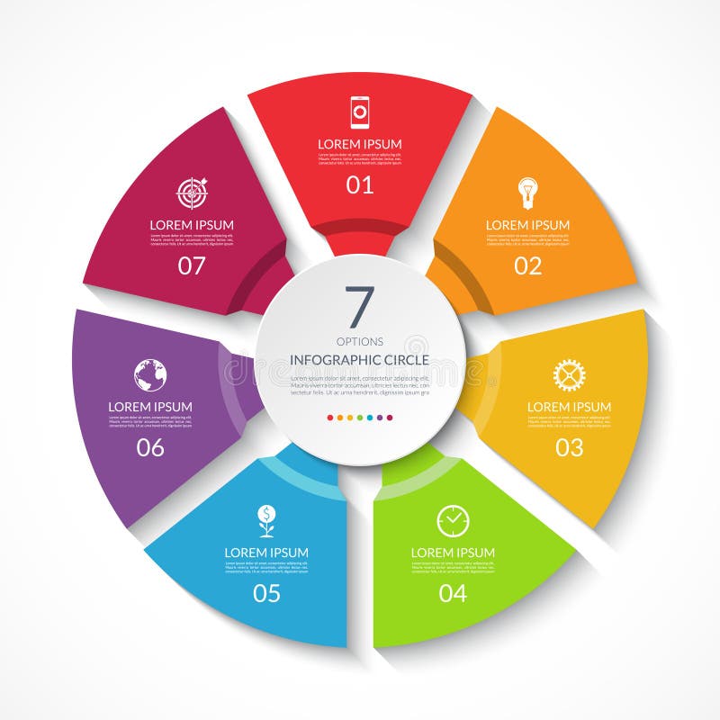 Circle Infographic Template. Vector Layout with 8 Options Stock Vector