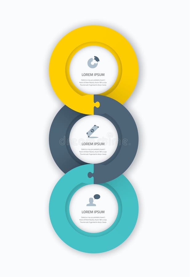 Infographic circle timeline web template for business with icons and puzzle piece jigsaw concept. Awesome flat design to be used stock illustration Infographic circle timeline web template for business with icons and puzzle piece jigsaw concept. Awesome flat design to be used stock illustration