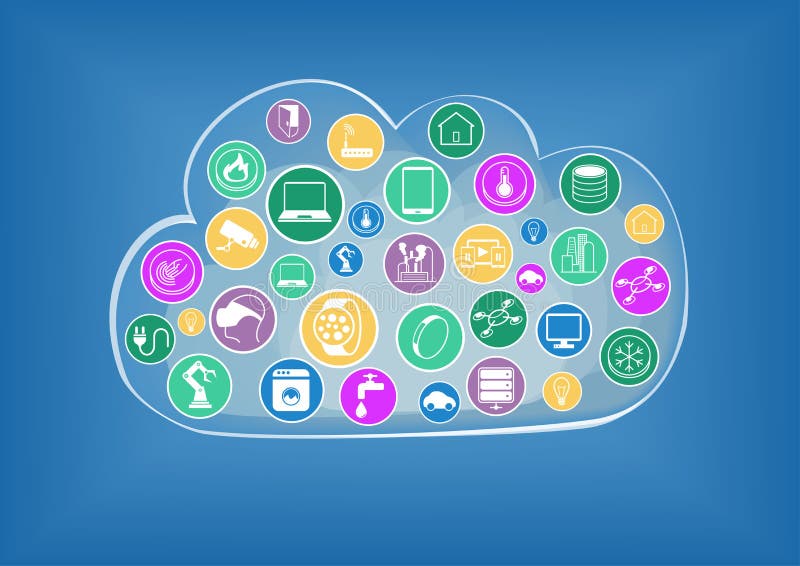 Infographic for cloud computing in the era of internet of things as illustration vector illustration