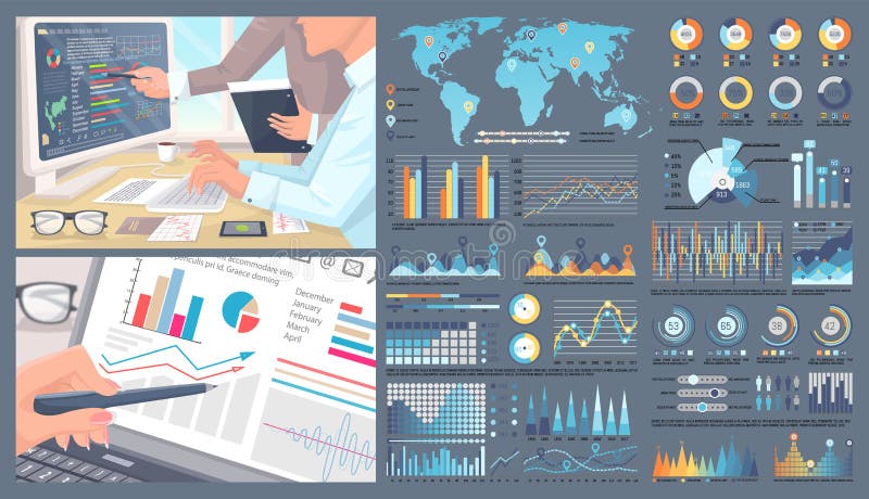 Infographic com funcionamento do mapa do mundo e dos povos ilustração do vetor Infographic com funcionamento do mapa do mundo e dos povos ilustração do vetor