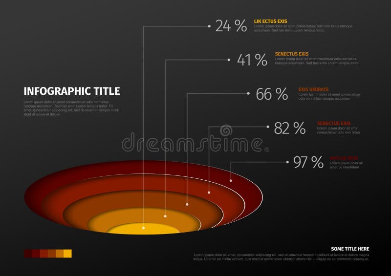 Infographic dark template with percentages royalty free illustration