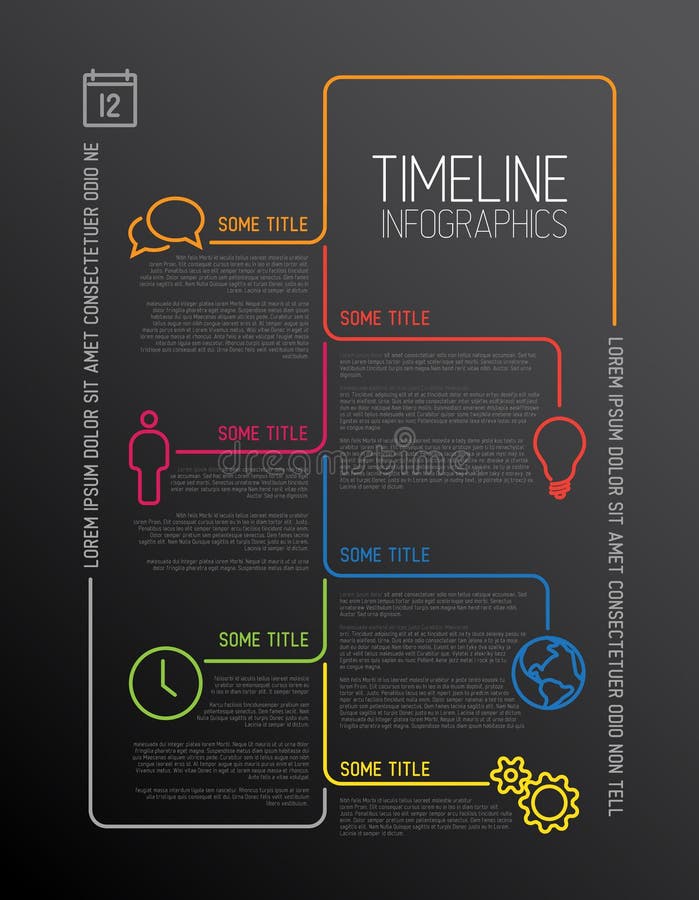 Infographic dark timeline report template royalty free illustration