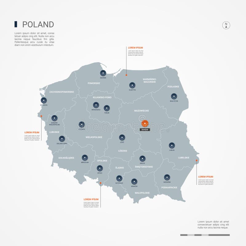 Infographic de kaart vectorillustratie van Polen vector illustratie Infographic de kaart vectorillustratie van Polen vector illustratie