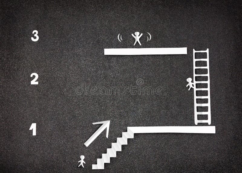 Infographic demonstrate three steps to success royalty free stock image