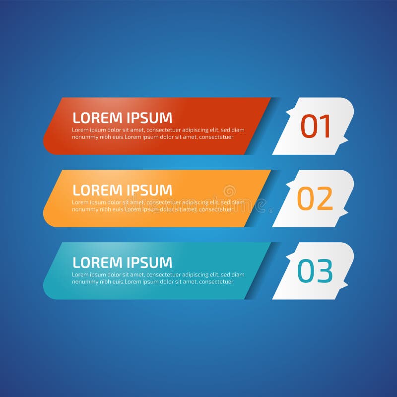 Infographic Design Elements with 3 different color, red, yellow, blue. Template for diagram, graph, presentation and chart. royalty free illustration Infographic Design Elements with 3 different color, red, yellow, blue. Template for diagram, graph, presentation and chart. royalty free illustration