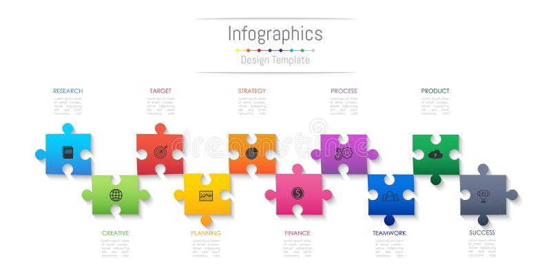 Infographic design elements for your business data with 10 options. royalty free illustration