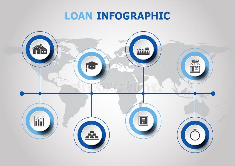 Infographic design with loan icons stock illustration