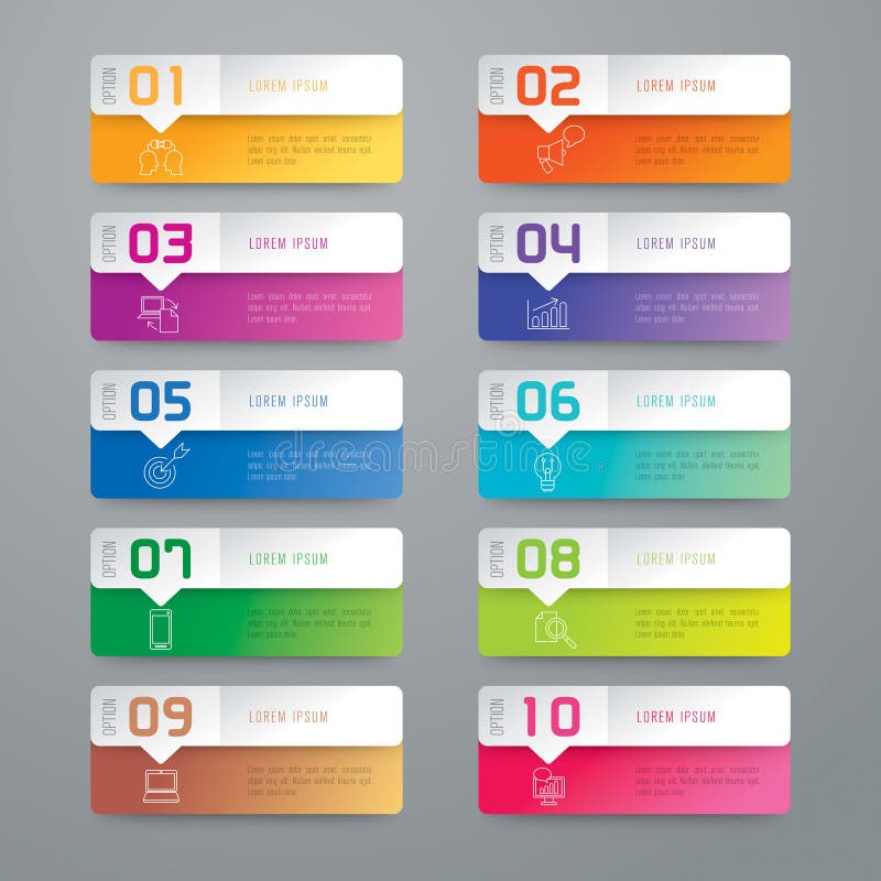 Infographic design- och marknadsföringssymboler stock illustrationer