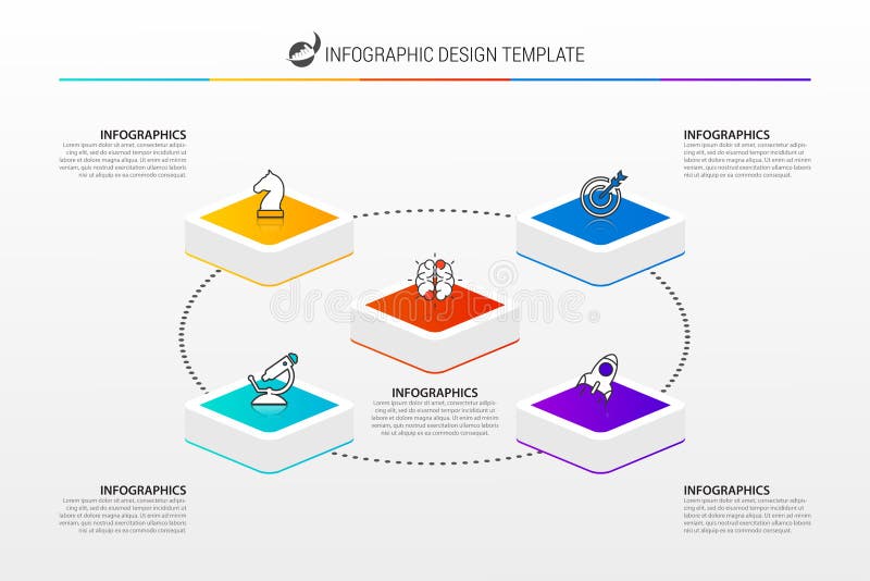 Infographic design template. Creative concept with 5 steps stock illustration Infographic design template. Creative concept with 5 steps stock illustration