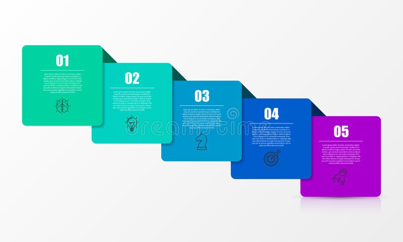 Infographic design template. Creative concept with 5 steps royalty free illustration