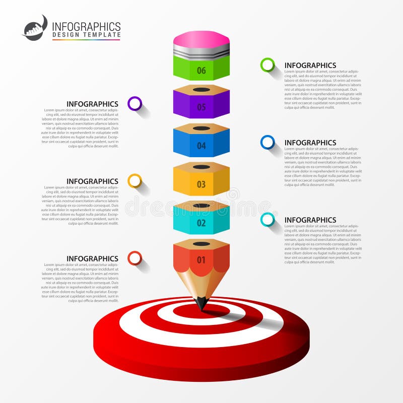 Infographic design template. Creative concept with 6 steps stock illustration Infographic design template. Creative concept with 6 steps stock illustration