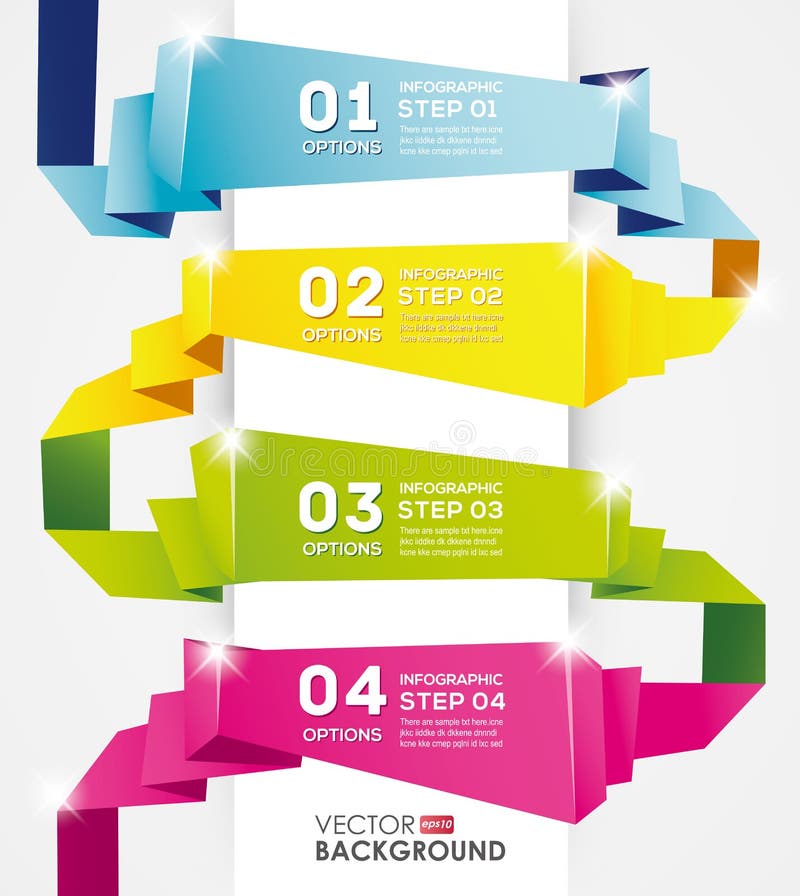 Infographic Design template,origami banner stock illustration