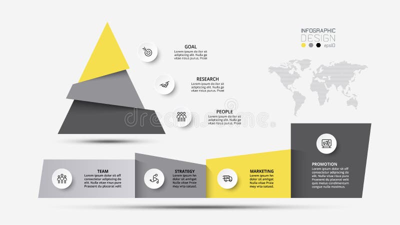 The display proportion of the data is segmented to work and present it describes processes. vector infographic royalty free illustration
