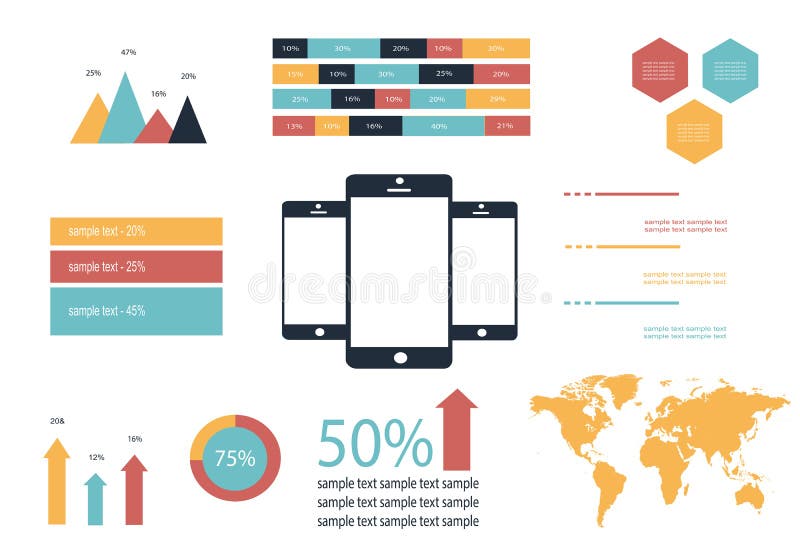 Infographic elements mobile vector