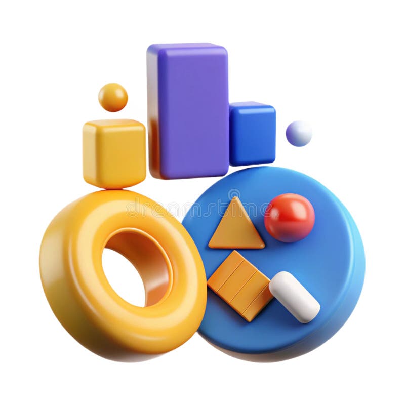 Infographic Elements Three-Dimensional Icon Representing Data Visualization and Business Analytics stock photo