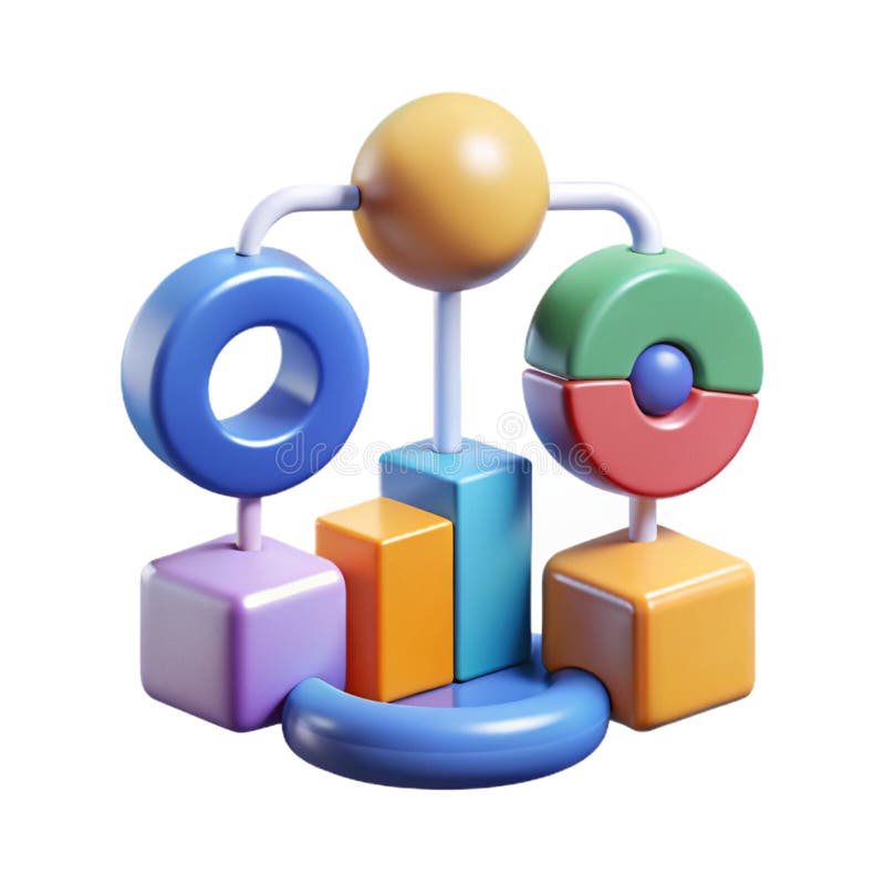 Infographic Elements Three-Dimensional Icon Representing Data Visualization and Business Analytics stock images