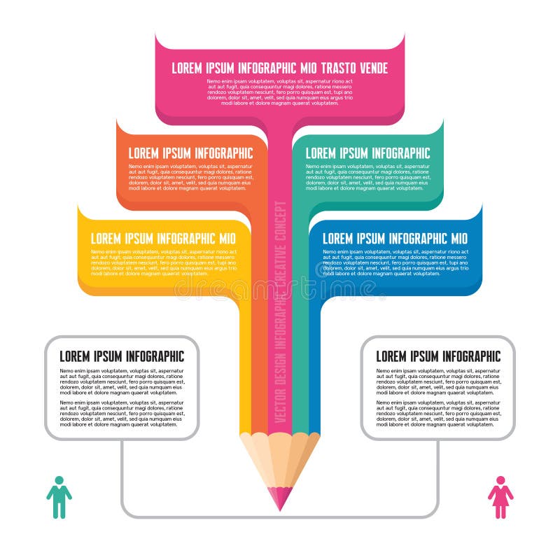 Infographic-Konzept - kreatives Design - Bleistift-Kranke vektor abbildung Infographic-Konzept - kreatives Design - Bleistift-Kranke vektor abbildung