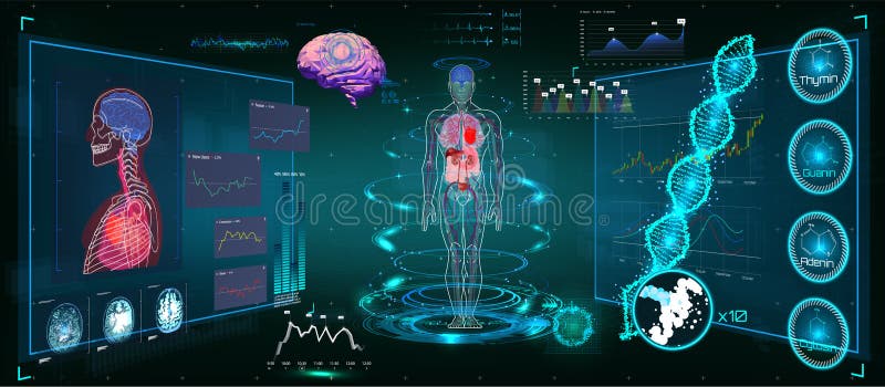Infographic médico HUD stock de ilustración Infographic médico HUD stock de ilustración