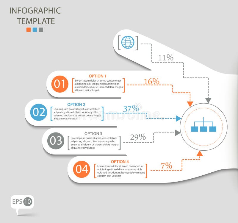 Infographic opcje z abstrakcjonistyczną ręką ilustracji Infographic opcje z abstrakcjonistyczną ręką ilustracji