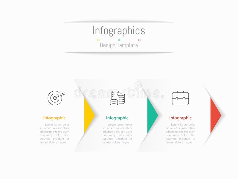 Infographic 3 options элементы оформления для бизнес-данных в бумажном стиле. вектор иллюстрация штока