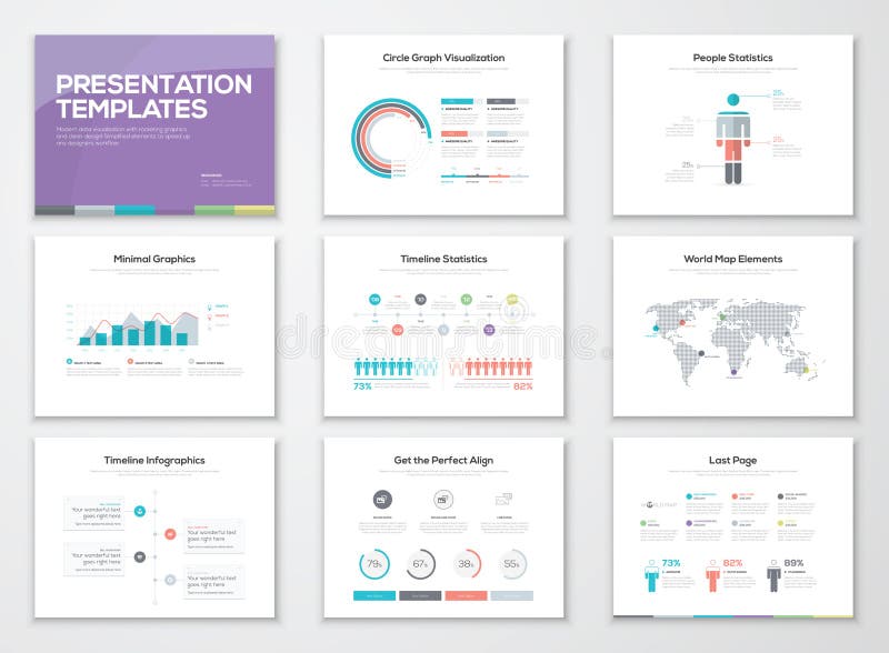 Infographic presentationsmallar och affärsbroschyrer