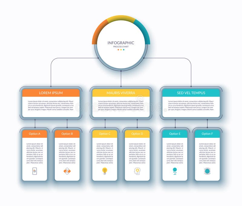 Infographic process flow chart. Clean minimalistic vector template. royalty free illustration