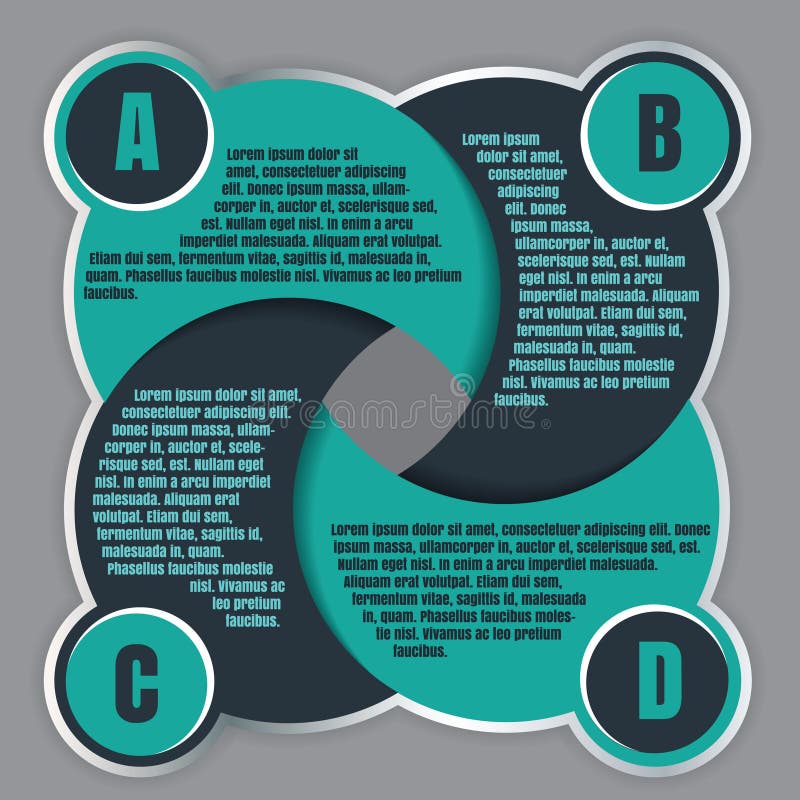 Infographic projekta wektorowy szablon z cztery krokami ABCD royalty ilustracja