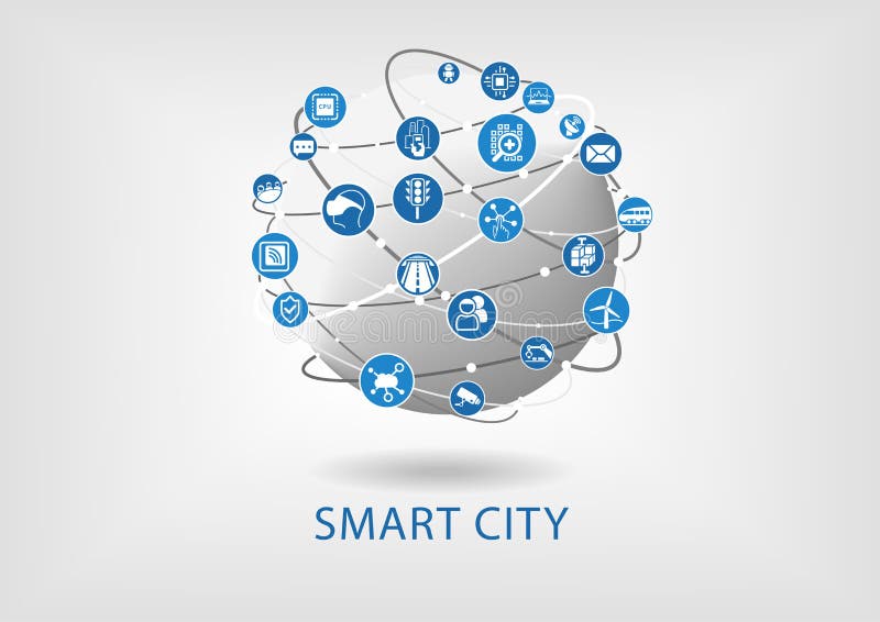 Infographic smart stad royaltyfri illustrationer