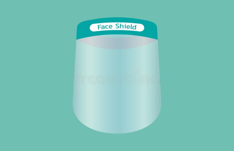 Portable medical protective face shield royalty free illustration