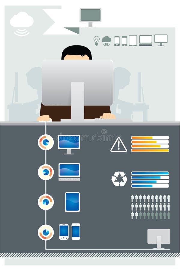 Infographic technology computer set