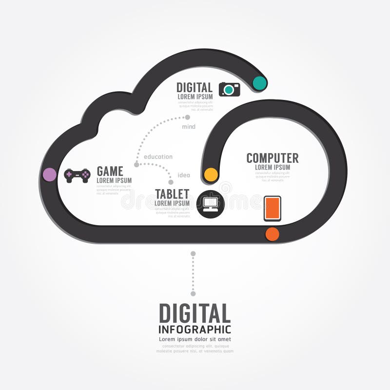 Infographic Technology digital line concept template design .