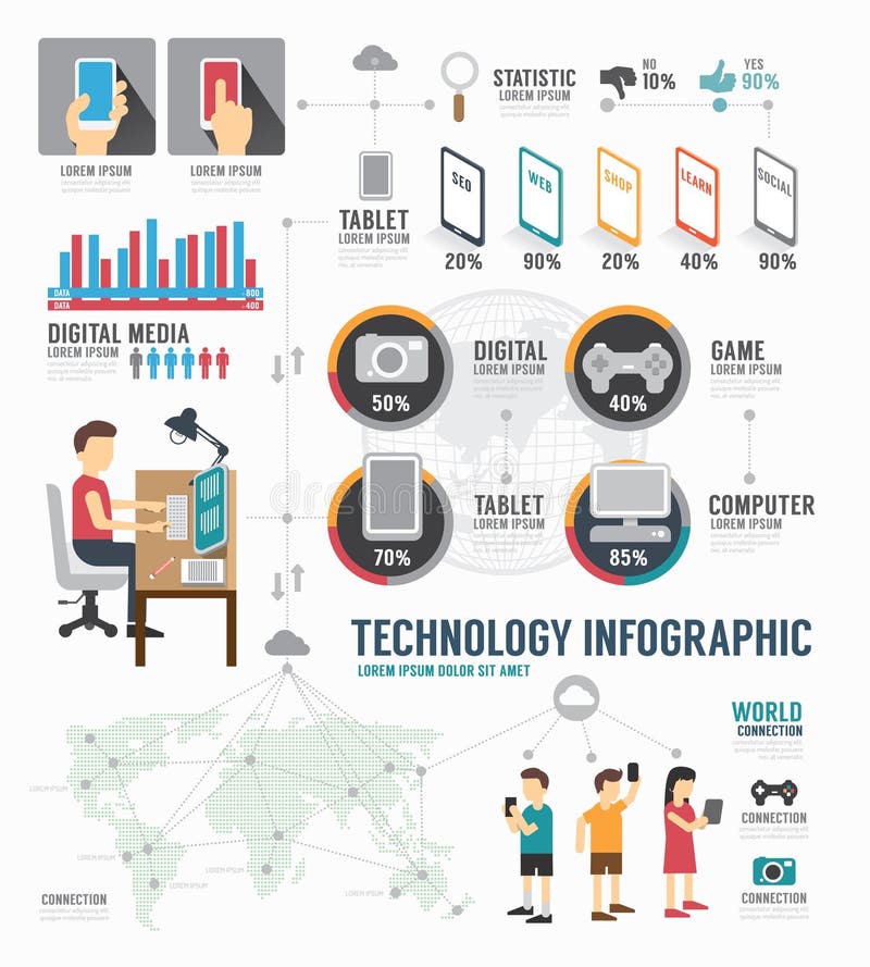 Infographic Technology digital template design . concept vector