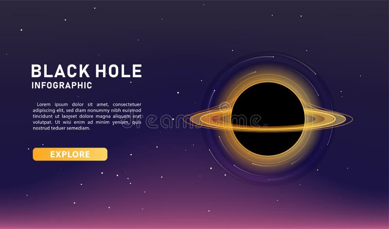 Modern Black Hole Banner Vector. Stock Vector - Illustration of graph