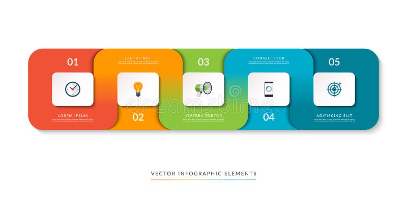 Infographic template of 5 connected parts vector illustration Infographic template of 5 connected parts vector illustration
