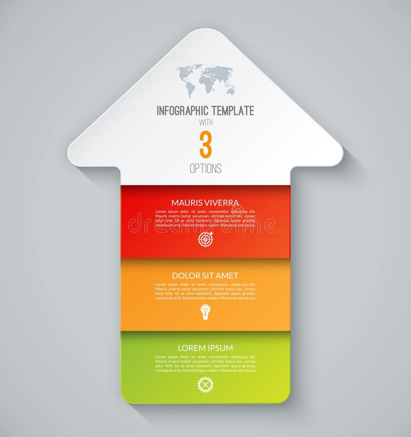 Infographic template in the form of an arrow pointing up. vector illustration