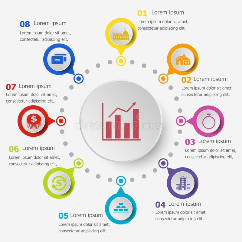 Infographic template with loan icons royalty free illustration