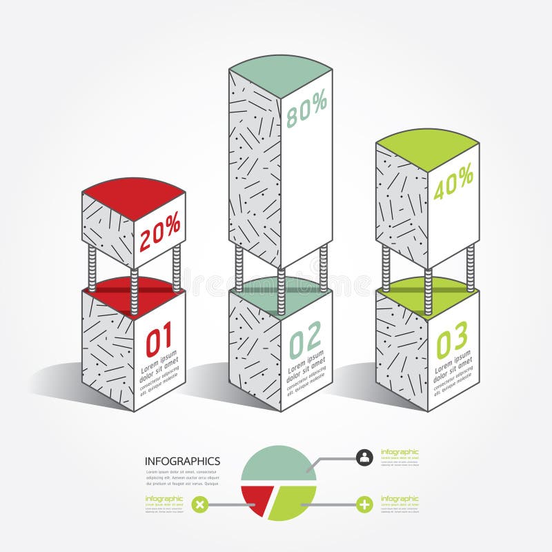 Infographic template Modern Architecture box Design Minimal royalty free illustration