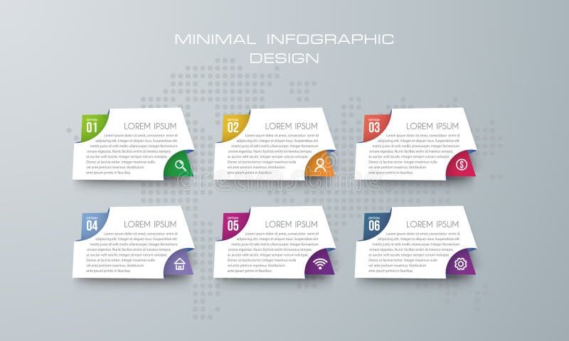 Infographic template with 6 options, banner option for infographic vector illustration Infographic template with 6 options, banner option for infographic vector illustration