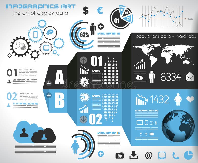 Infographic template for statistic data visualization. vector illustration