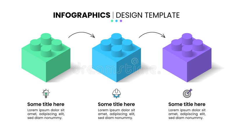 Infographic template with icons and 3 options or steps. Building blocks. Can be used for workflow layout, diagram, banner, webdesign. Vector illustration. Infographic template with icons and 3 options or steps. Building blocks. Can be used for workflow layout, diagram, banner, webdesign. Vector illustration