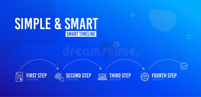 Cogwheel settings, Attachment and Web analytics icons set. Parcel tracking sign. Vector royalty free illustration