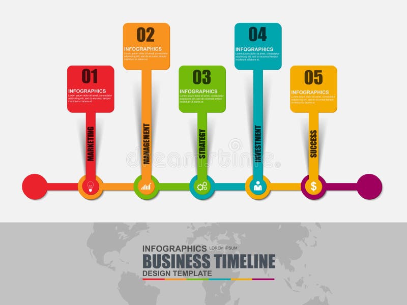 Infographic timeline vector design template stock illustration
