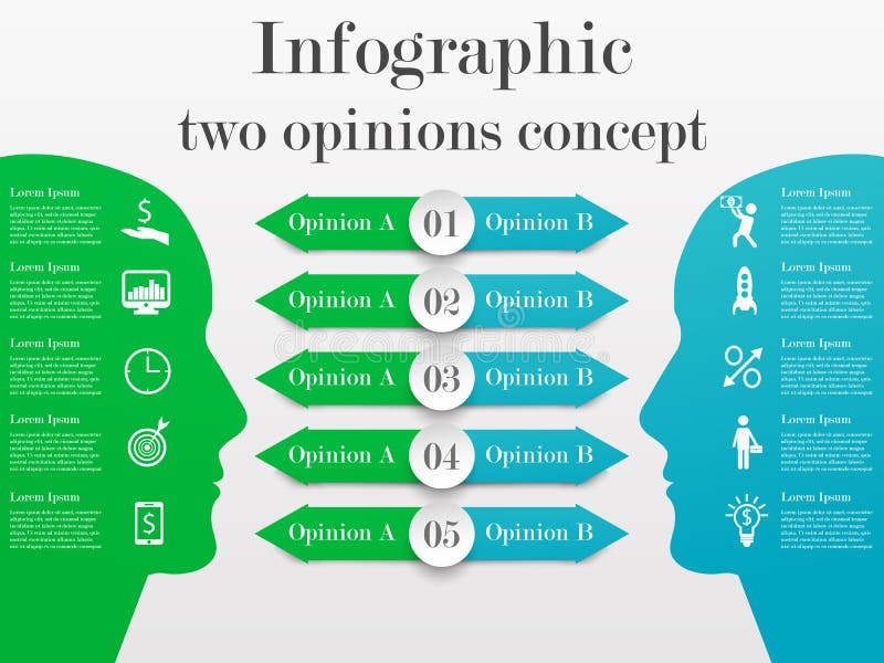 Infographic twee adviezenconcept vector illustratie Infographic twee adviezenconcept vector illustratie
