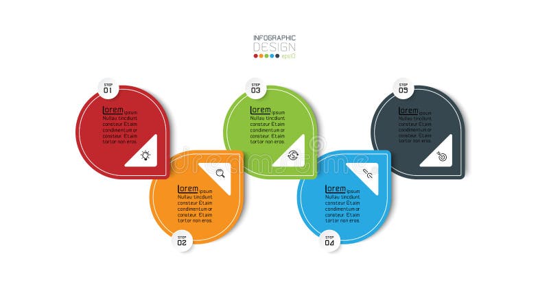 Vector four steps has modern design present about planning work of business stock illustration