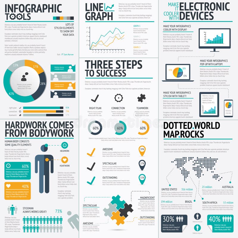 Infographic vektor för modern ny kulör affär stock illustrationer