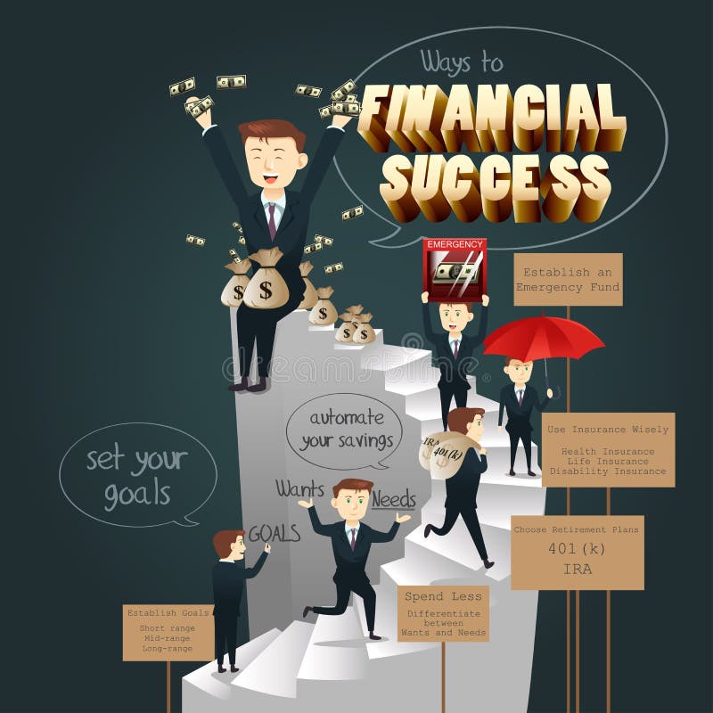 Infographic of Ways To Financial Success Stock Vector Illustration of