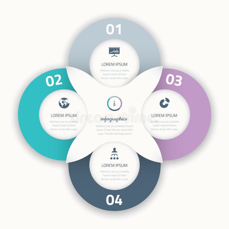 Infographic элемент варианта дела круга красивые 4 иллюстрация вектора Infographic элемент варианта дела круга красивые 4 иллюстрация вектора