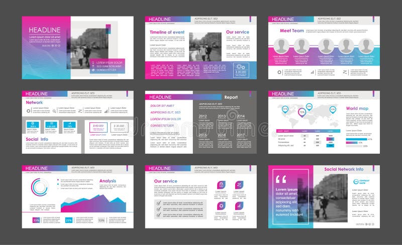 Infographicelementen voor presentatiemalplaatjes